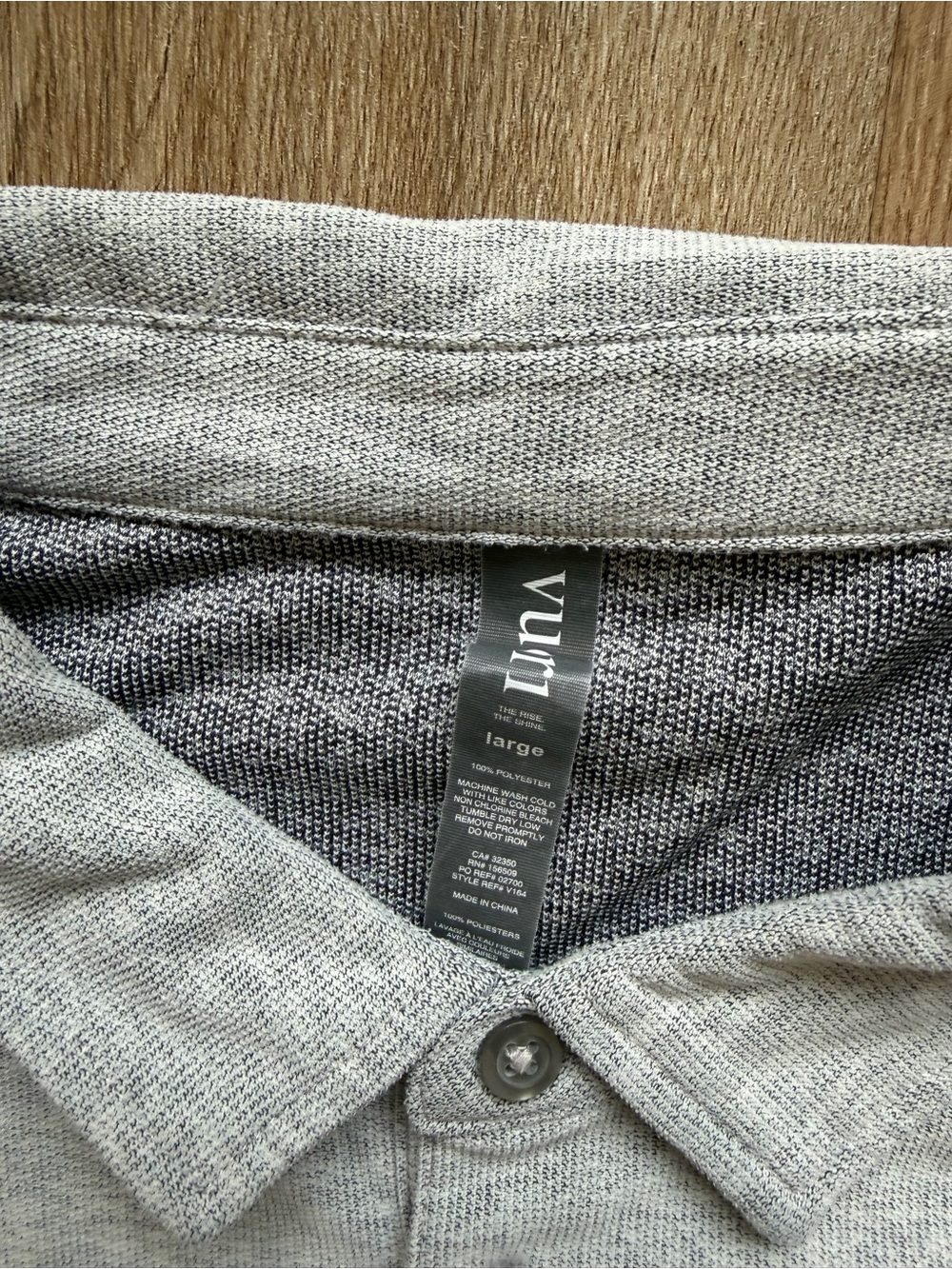 Vuori Men's Heather Grey Short-Sleeve Polo Shirt, Size Large - Picture 3 of 3